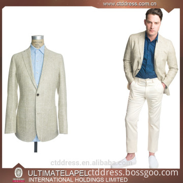 2015 new arriving high end 100% wool white linen suits for men